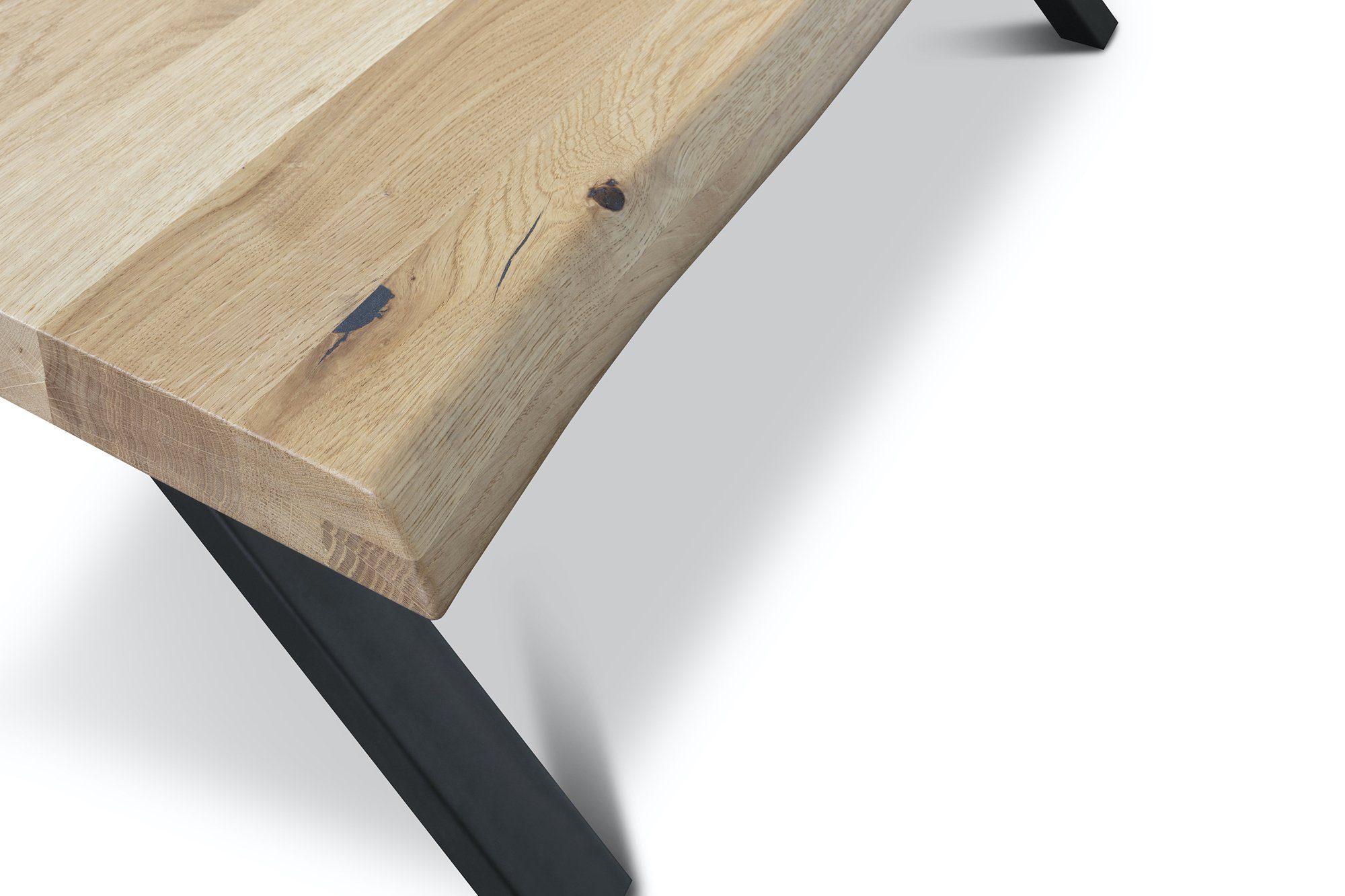 massiver durch Sitheim-Europe Natur besonders Eiche Eiche zeichnet Esstisch Industrial geölt Holztisch aus vielseitige Holzstruktur (2-St), THOR sich Esstisch eine