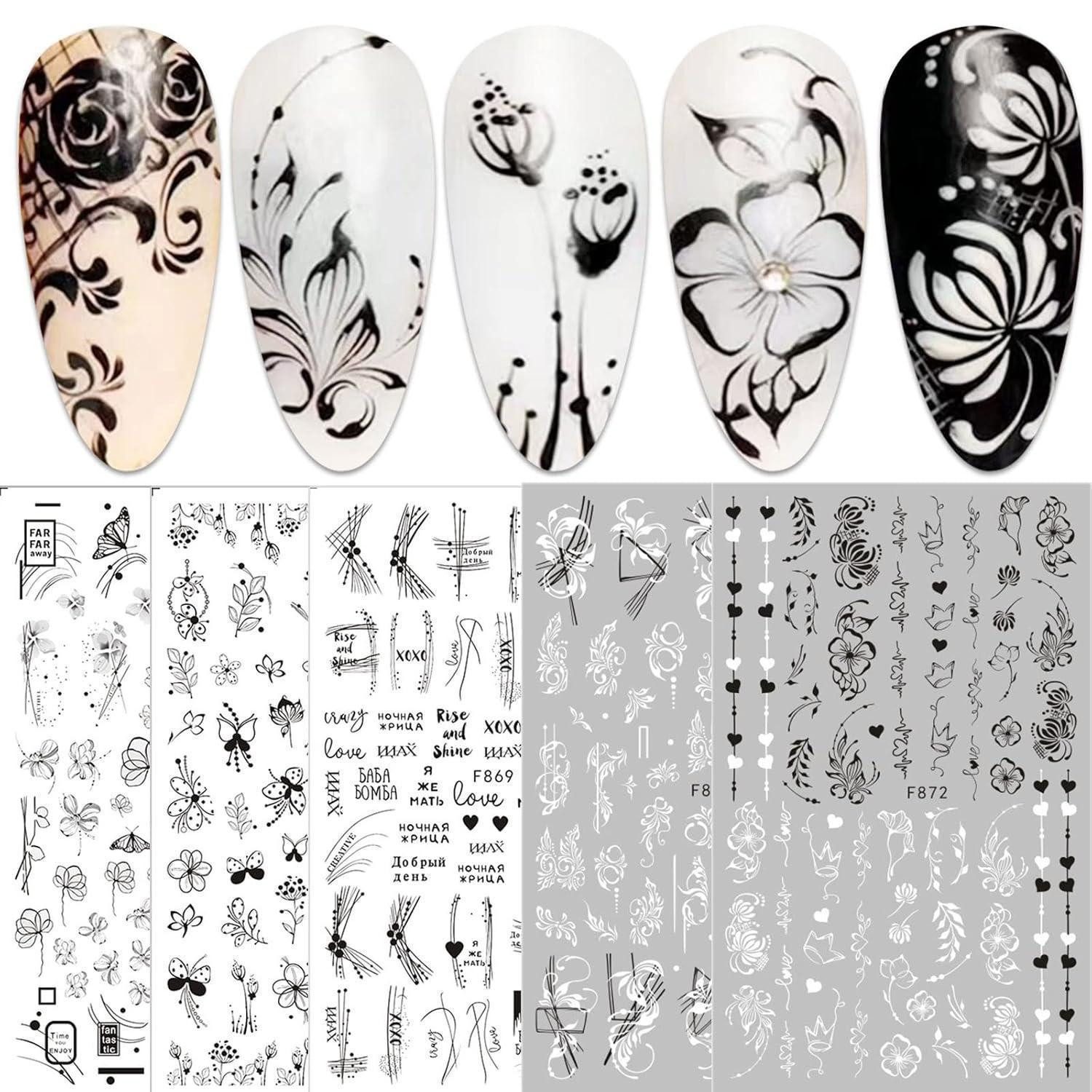 LuxusKollektion Nageldesign Zubehör Nagelsticker 10 Blatt selbstklebend Blumenmo