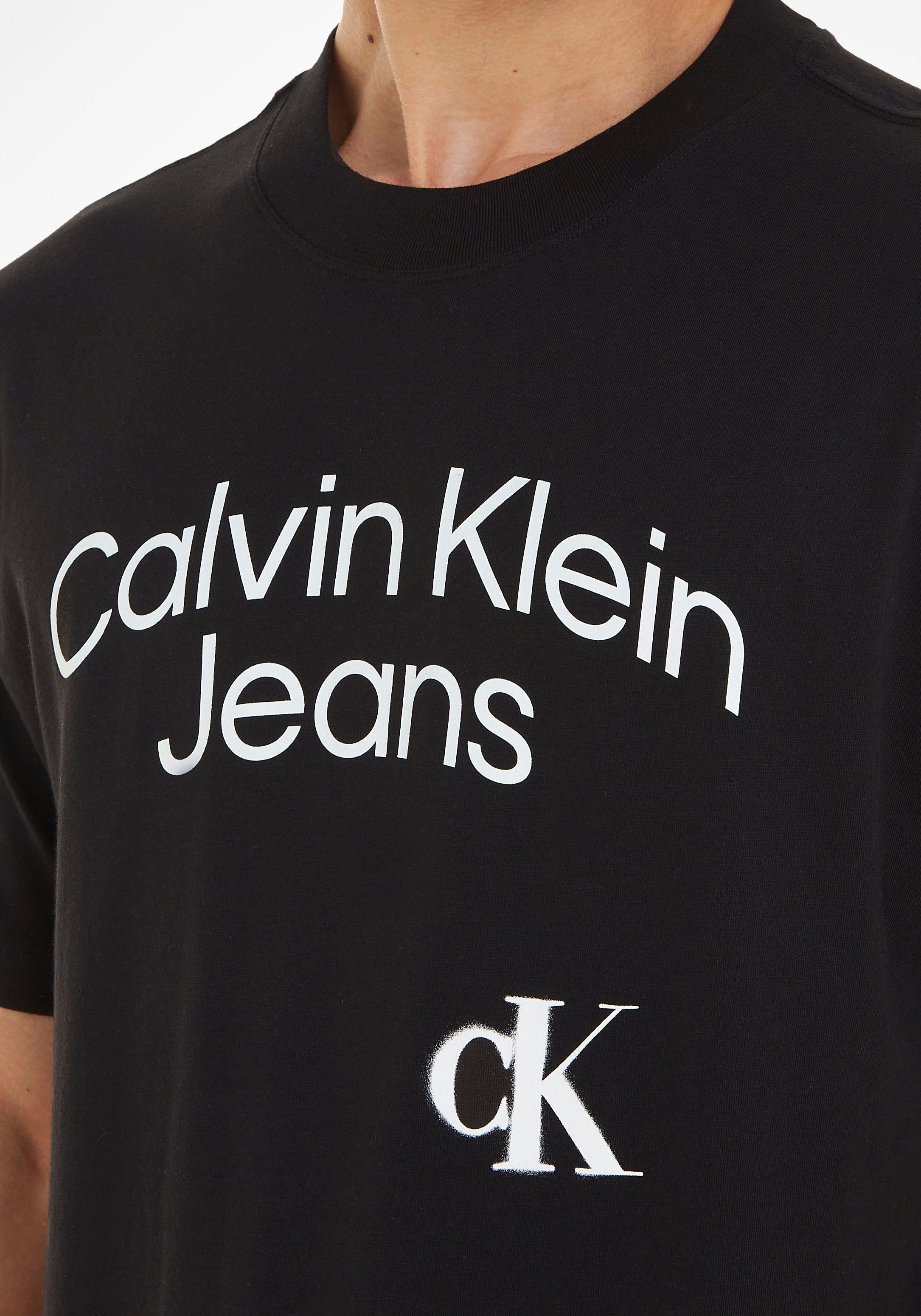großem mit Logoschriftzug schwarz Klein Calvin Jeans T-Shirt