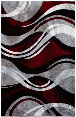 Teppich »Joas«, my home, rechteckig, Höhe: 9 mm, besonders weicher Kurzflor in modernem Wellen Muster, leichter Glanz