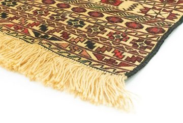 Wollteppich Kelim Afghan Teppich handgewebt gold, morgenland, rechteckig, Höhe: 4 mm, Kurzflor