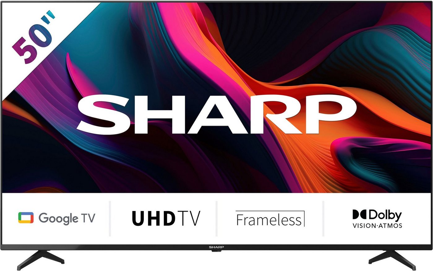 Sharp 4T-C50GLx LED-Fernseher (126 cm/50 Zoll, 4K Ultra HD, Google TV, Smart-TV, Dolby Atmos, Dolby Vision, HDMI 2.1 mit eARC) schwarz ! RABATT: 37.4% Sharp 4T-C50GLx LED-Fernseher (126 cm/50 Zoll, 4K Ultra HD, Google TV, Smart-TV, Dolby Atmos, Dolby Vision, HDMI 2.1 mit eARC) schwarz ! RABATT: 37.4%