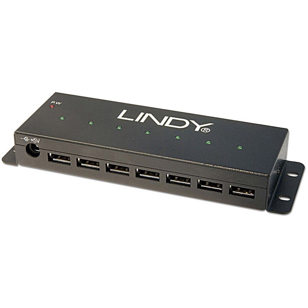 USB-Verteiler LINDY LINDY USB 2.0 Metall Hub 7 Port 7 Port USB 2.0-Hub Schwarz