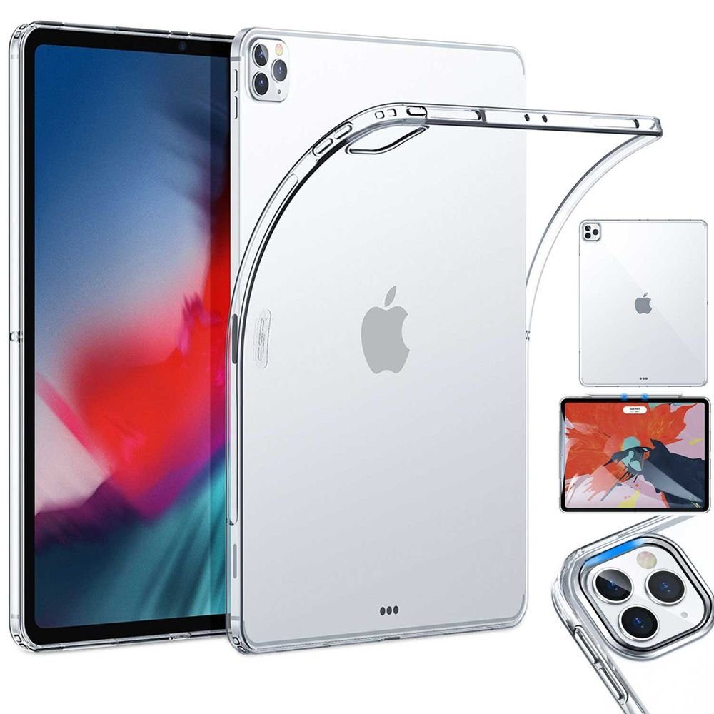 Wigento Tablet-Hülle »Für Apple iPad Pro 12.9 2022 / 2021 / 2020  Transparent Tablet Tasche Hülle Case TPU Silikon Etuis dünn«