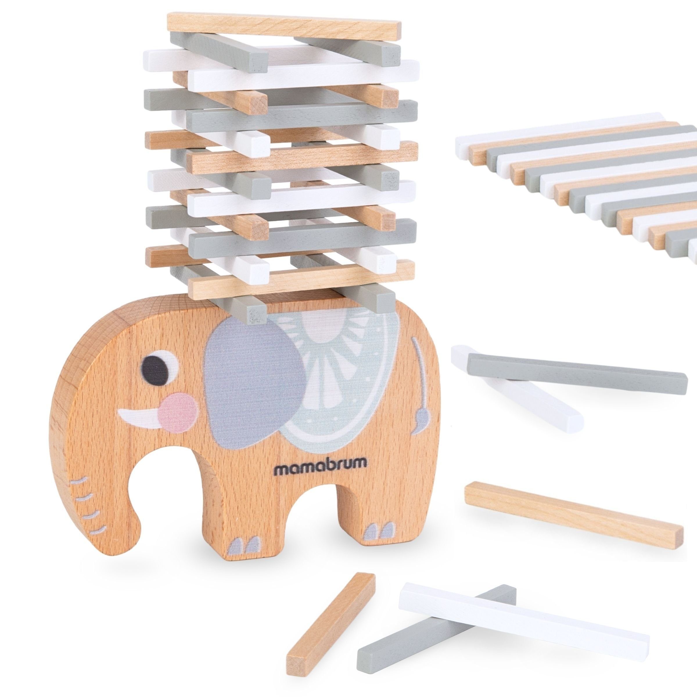 Mamabrum Puzzle-Sortierschale Hölzernes Arcade-Spiel Elefant 