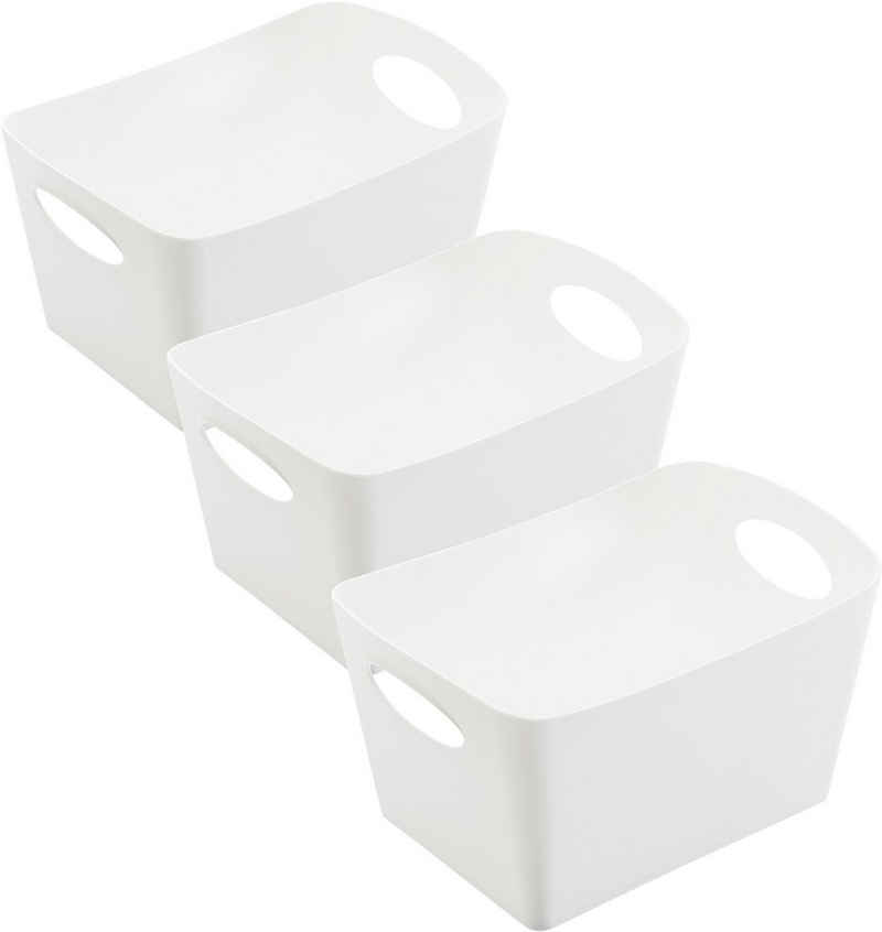 KOZIOL Organizer BOXXX S (Set, 3 St), Aufbewahrungsbox, Made in Germany, 100% recyceltes Material, 1 Liter