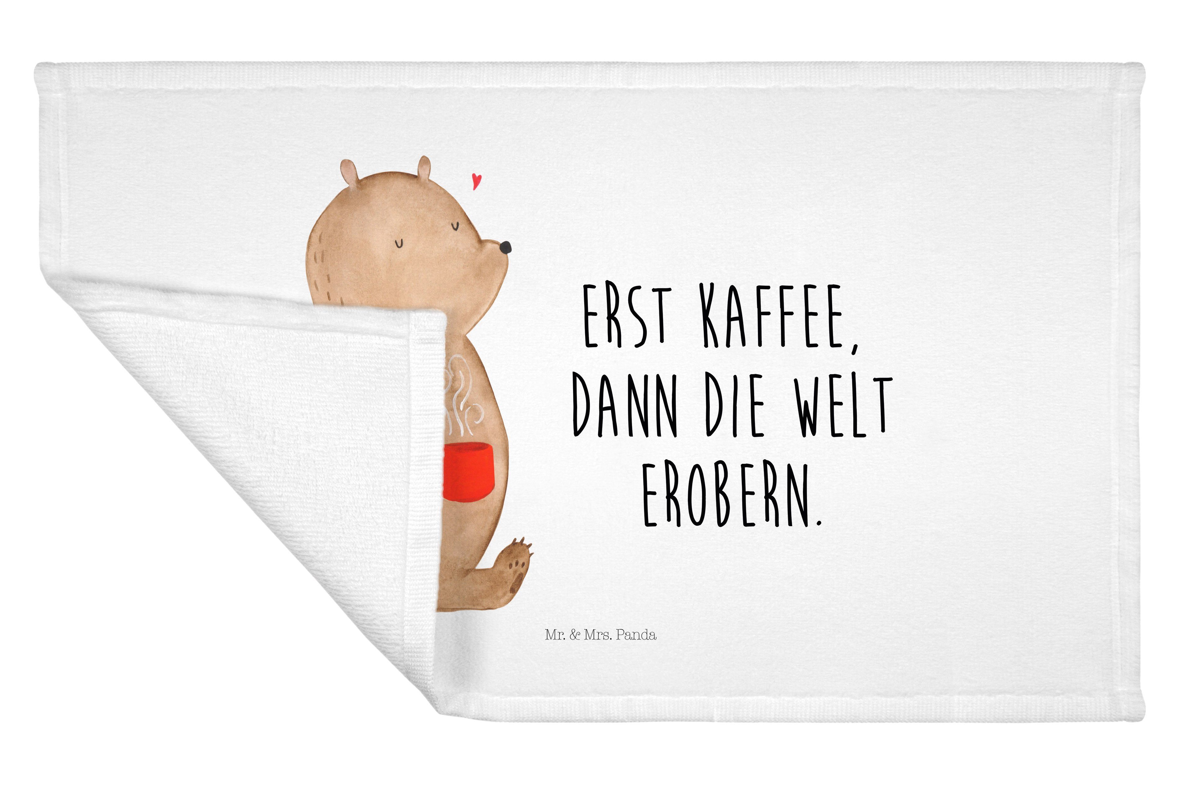 Bär Mrs. Geschenk, - - Weiß (1-St) Handtuch Kaffee Morgenroutine, gu, Panda Mr. Motivation, Frottier, &