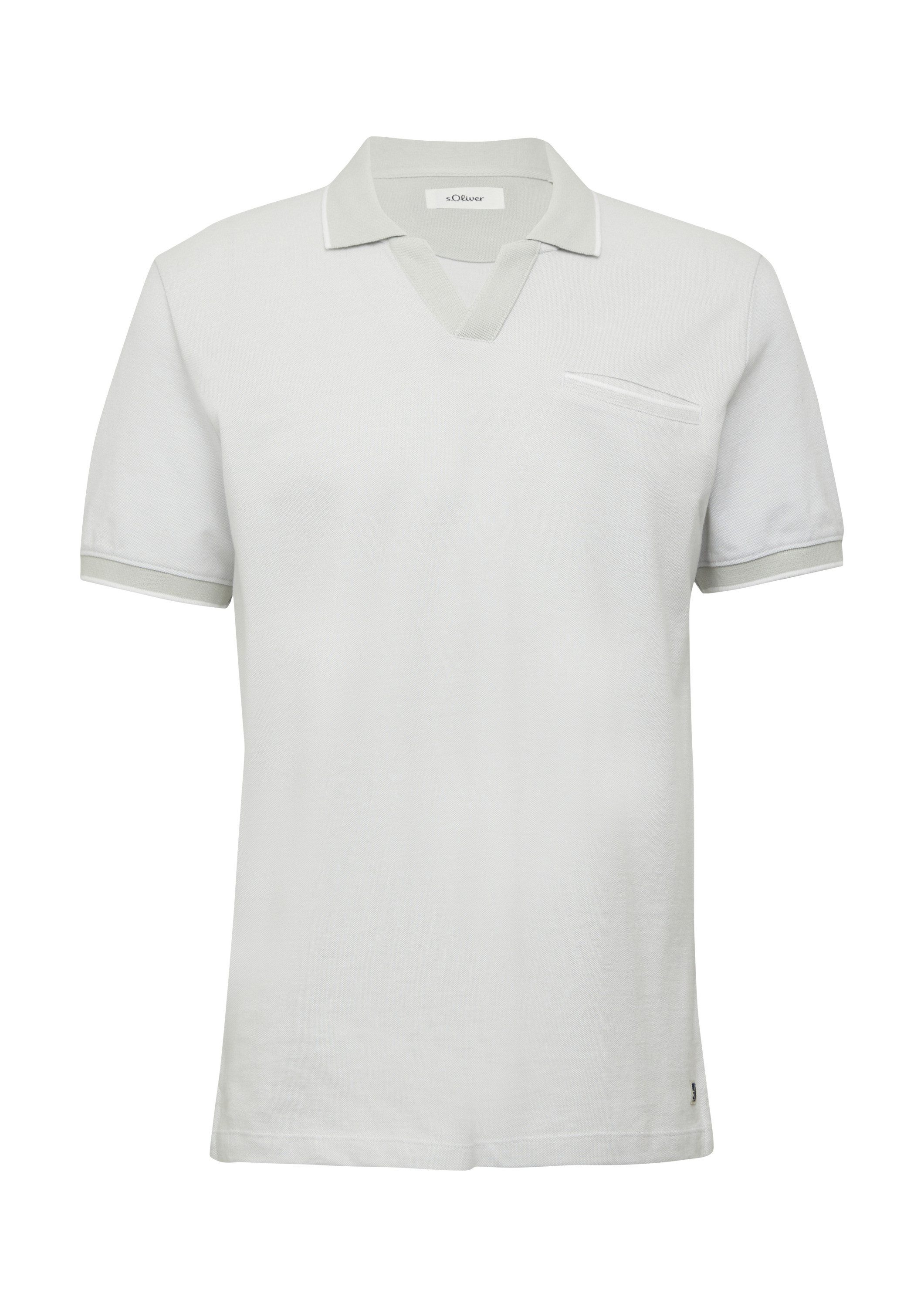 s.Oliver Kurzarmshirt Polo-Shirt Poloshirt aus zweifarbigem günstig online kaufen