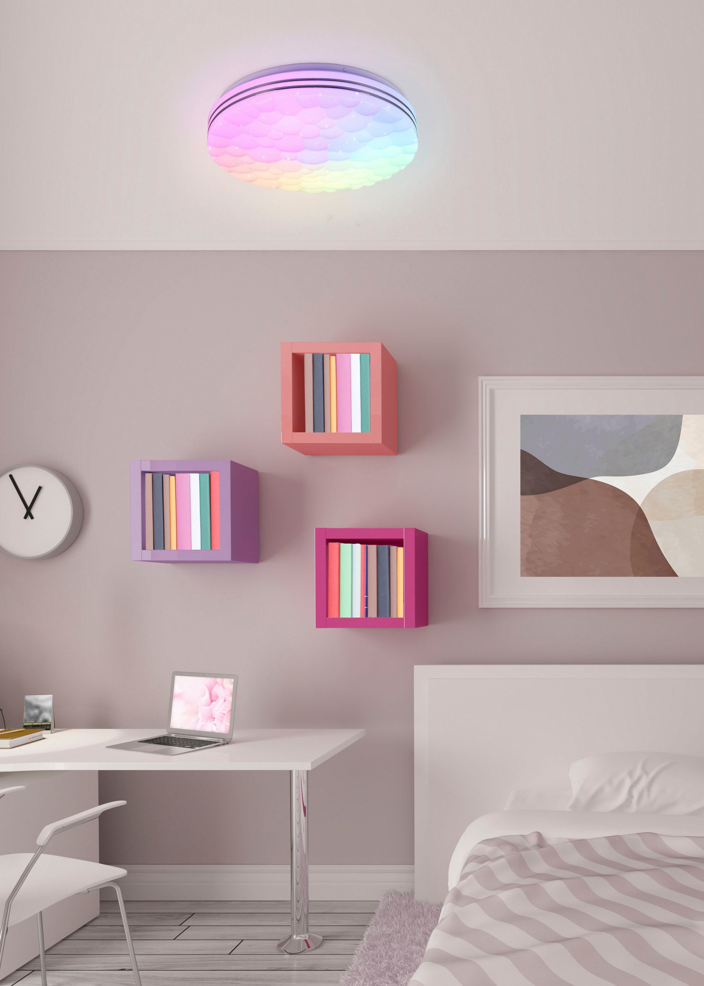 Reality Leuchten LED Deckenleuchte Tiger, CCT - über Fernbedienung, Farbwec günstig online kaufen