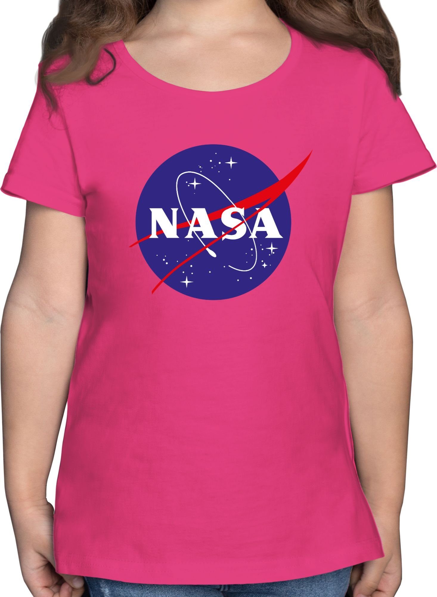 Shirtracer T-Shirt Nasa Meatball Logo Kinderkleidung und Co 3 Fuchsia