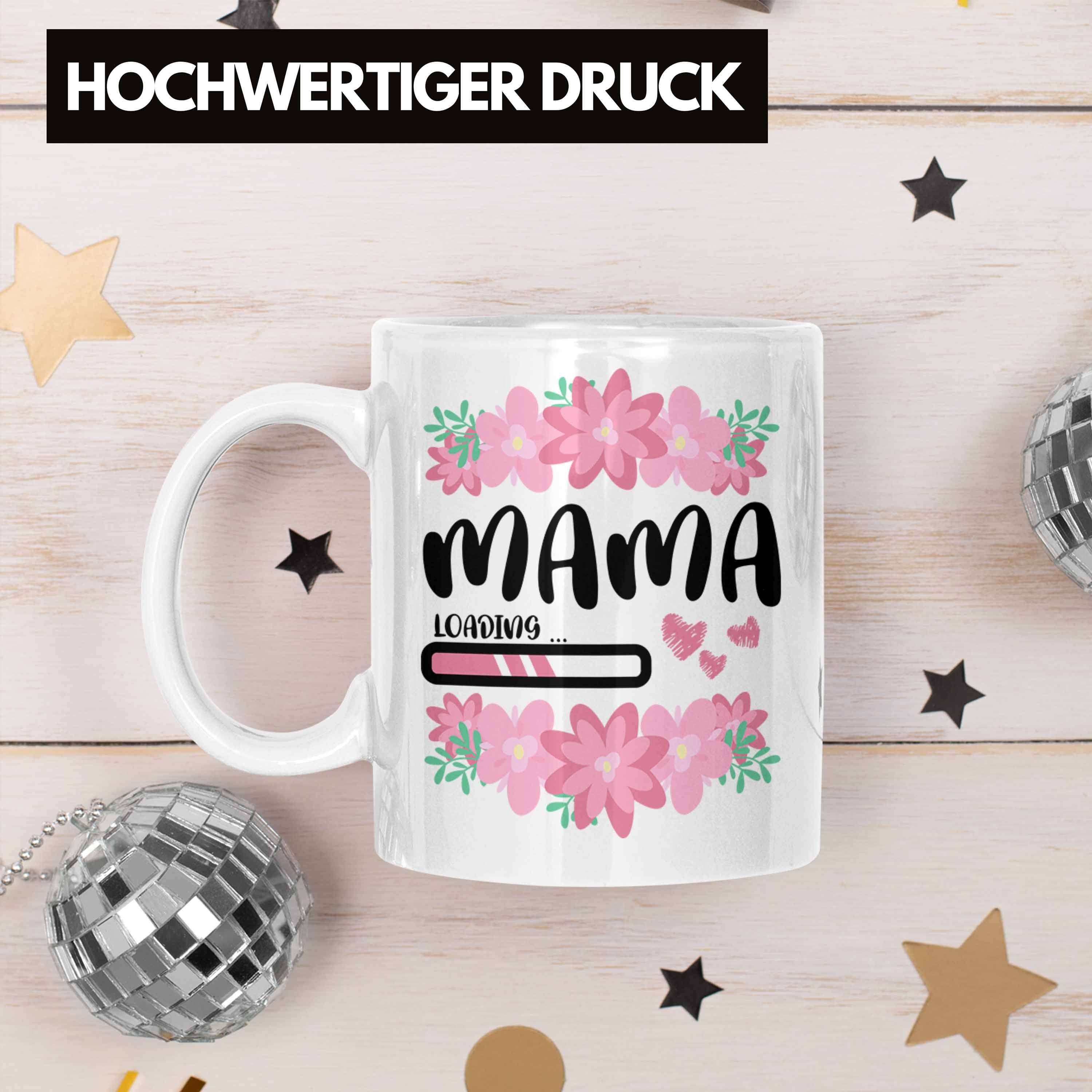 Baby Weiss - Tasse Kaffeetasse Mama Rosa Loading Trendation Geschenk Tasse Schwangerschaft Schwangerschaftsankündigung Trendation