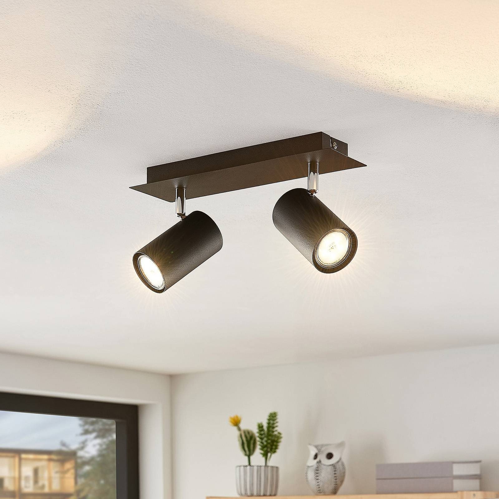 Lindby Deckenstrahler Joffrey, Metall, Schwarz IP20, 2 x 10 W LED