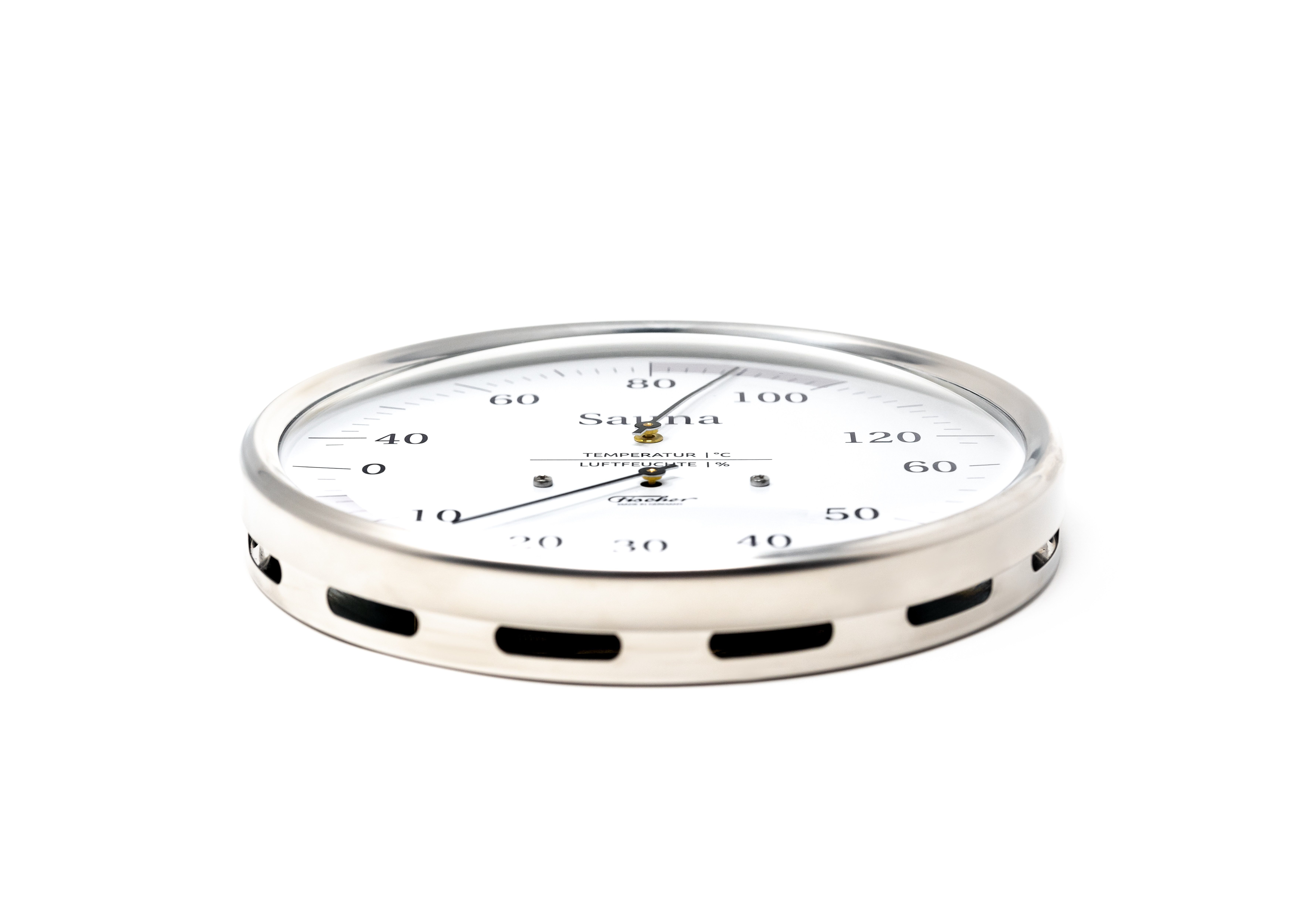 Fischer Klimamesser Fischer 194.01 Sauna-Thermohygrometer 130 mm Edelstahl Made in Germany