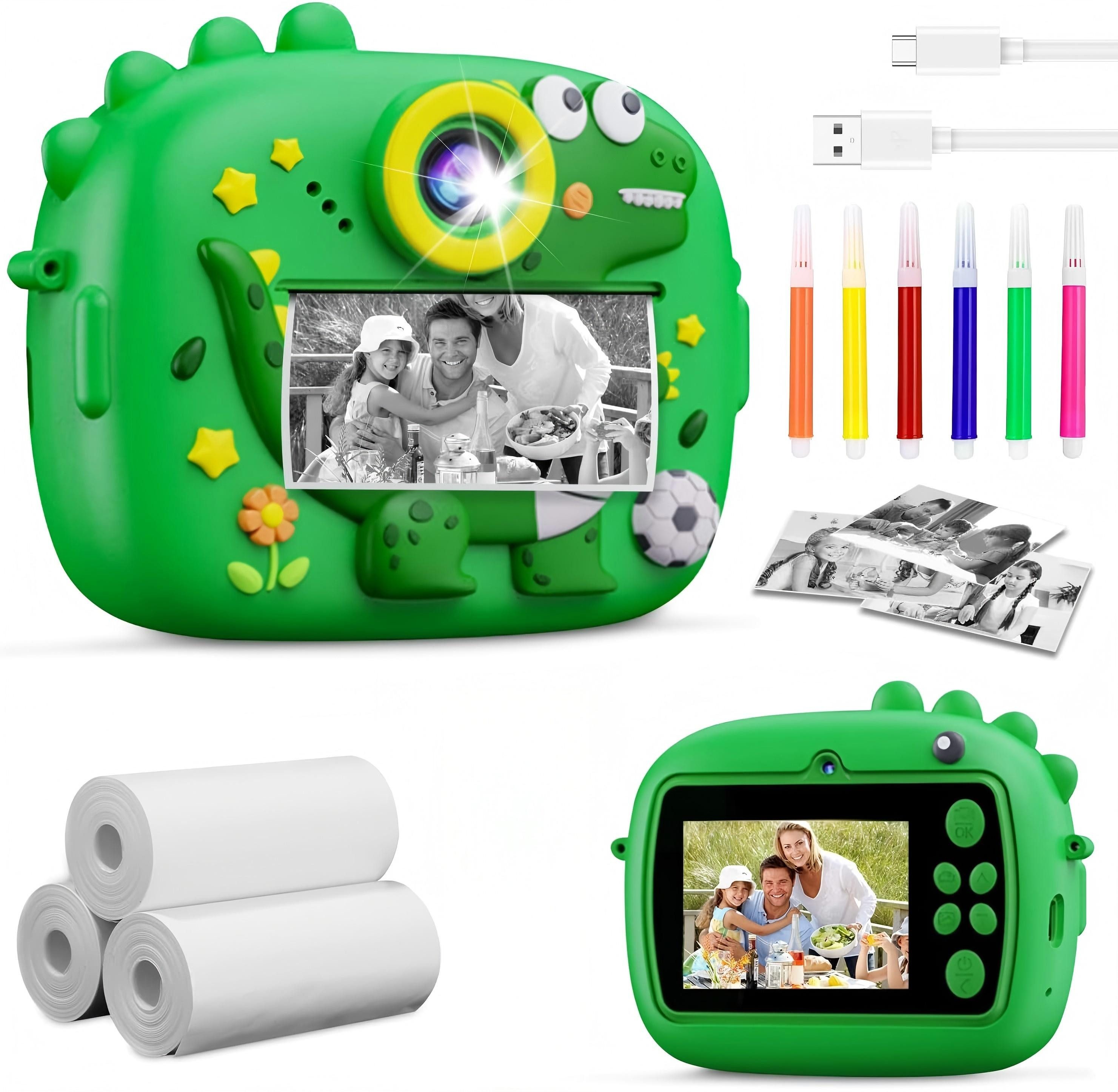 SinLaw Spielzeug-Kamera Kinderkamera, Sofortbildkamera, 2,4-Zoll-Digitalkamera, 1080P HD, Enthält 3 Rollen Druckerpapier.