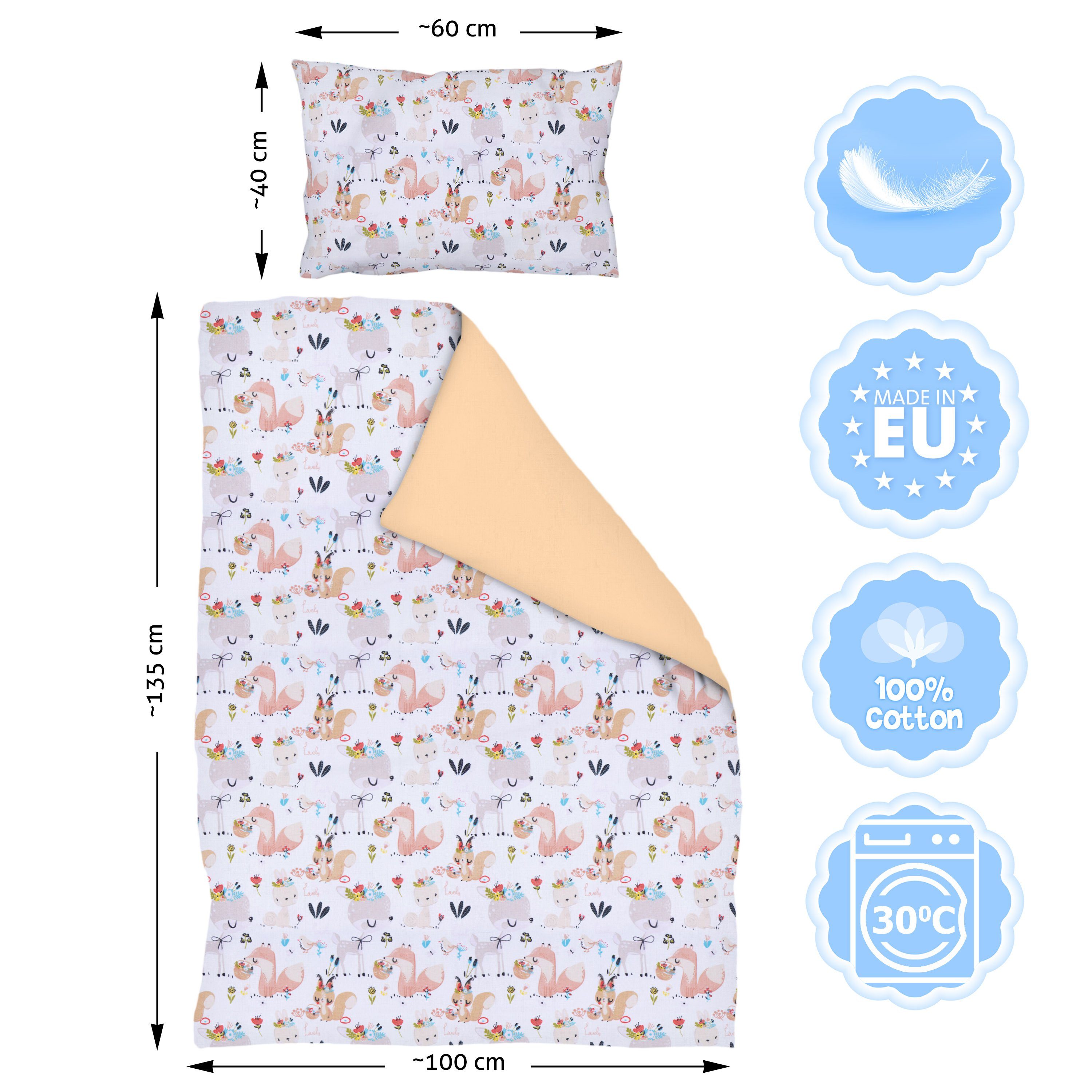 Amilian Kinderbettwäsche Babybettwäsche - Bettbezug 100x135 günstig online kaufen
