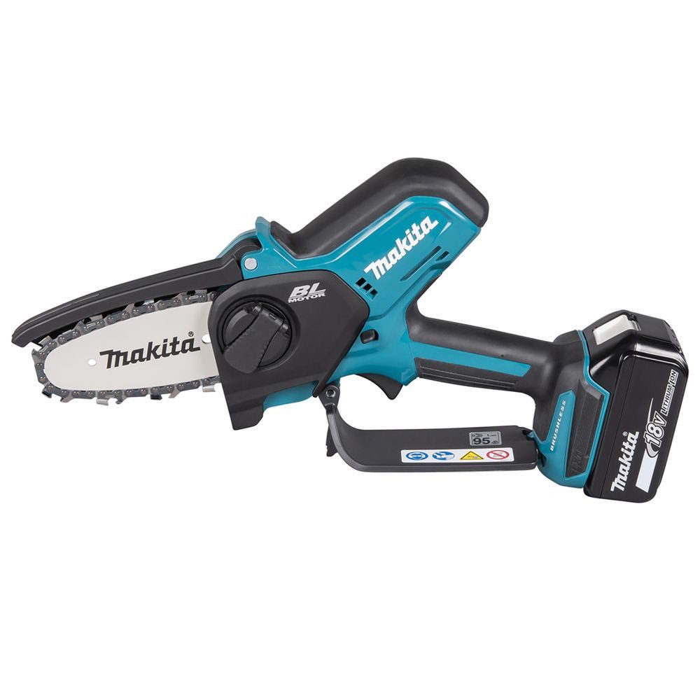 Makita Elektro-Kettensäge Makita Akku-Astsäge DUC101 mit 5Ah+3Ah Akku, Ladegerät, Holster, Fei