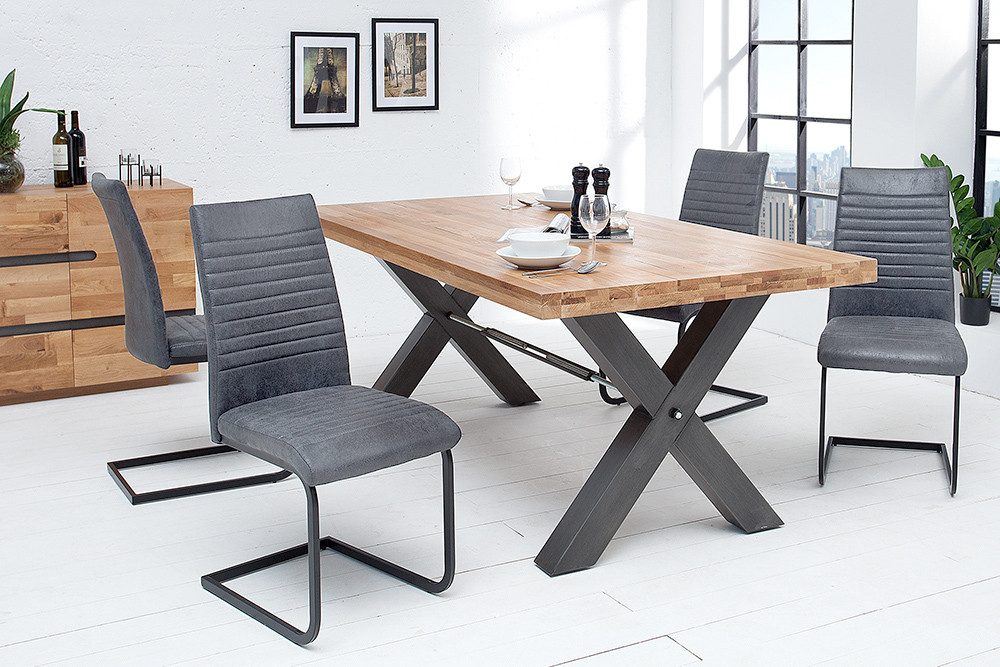 riess-ambiente Freischwinger APARTMENT grau / schwarz (1 St), Esszimmer · M günstig online kaufen