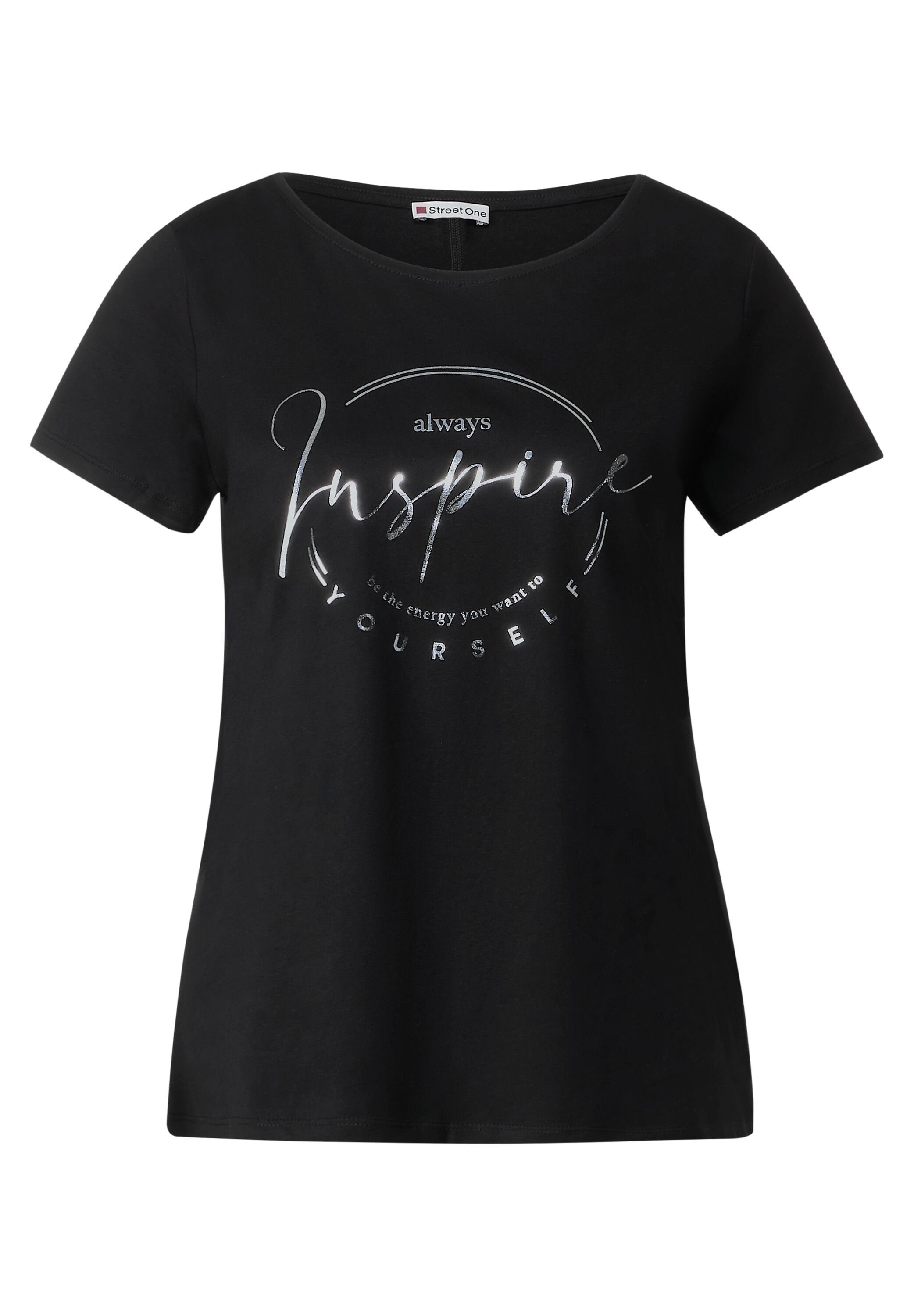 T-Shirt Unifarbe STREET in Black ONE