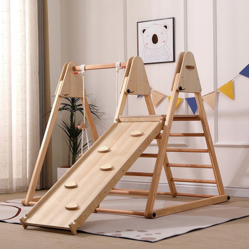 HOME DELUXE Klettergerüst Indoor IDA, (inkl. Leiter, Rutsche, Schaukel & Kl günstig online kaufen