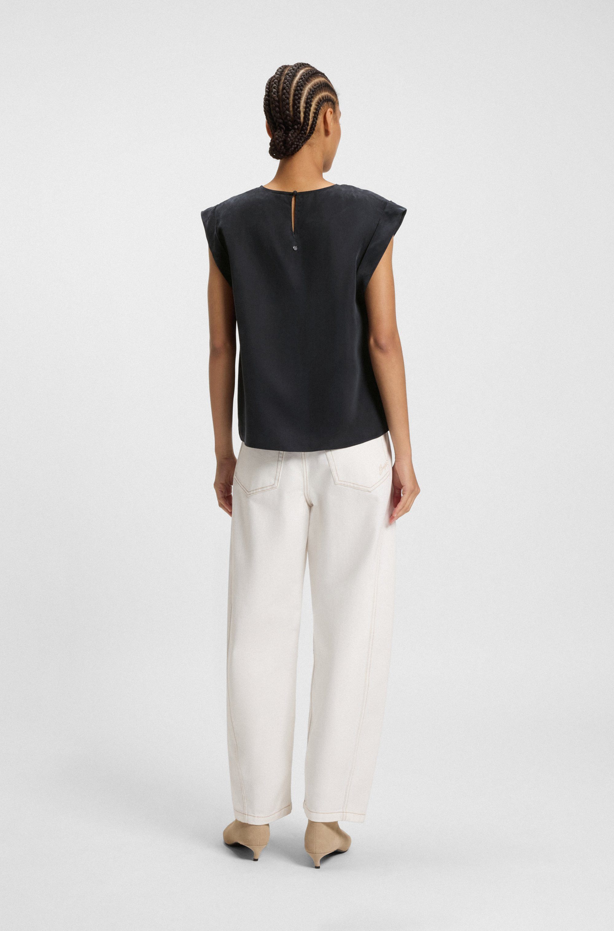 BOSS ORANGE Shirtbluse Irnette Premium Damenmode mit Ärmelaufschlag