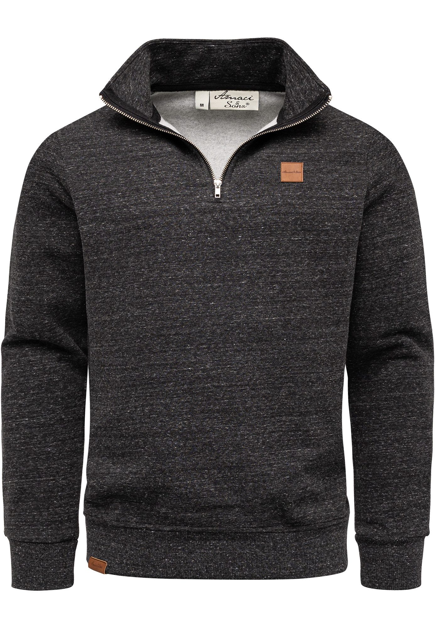 Amaci&Sons Sweatshirt SLIDELL Troyer Troyer Herren Pullover Zipper Sweatjacke Sweatshirt Sweatjacke