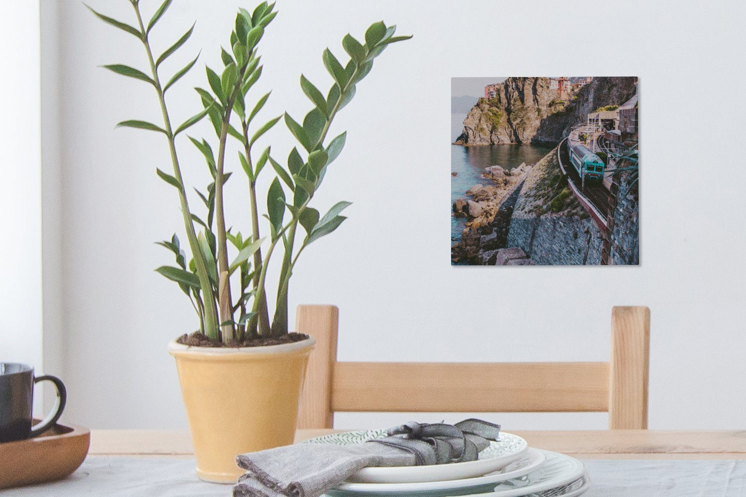 Meer, Schlafzimmer Leinwand Bilder Leinwandbild - OneMillionCanvasses® Wohnzimmer Italien - (1 St), Zug für