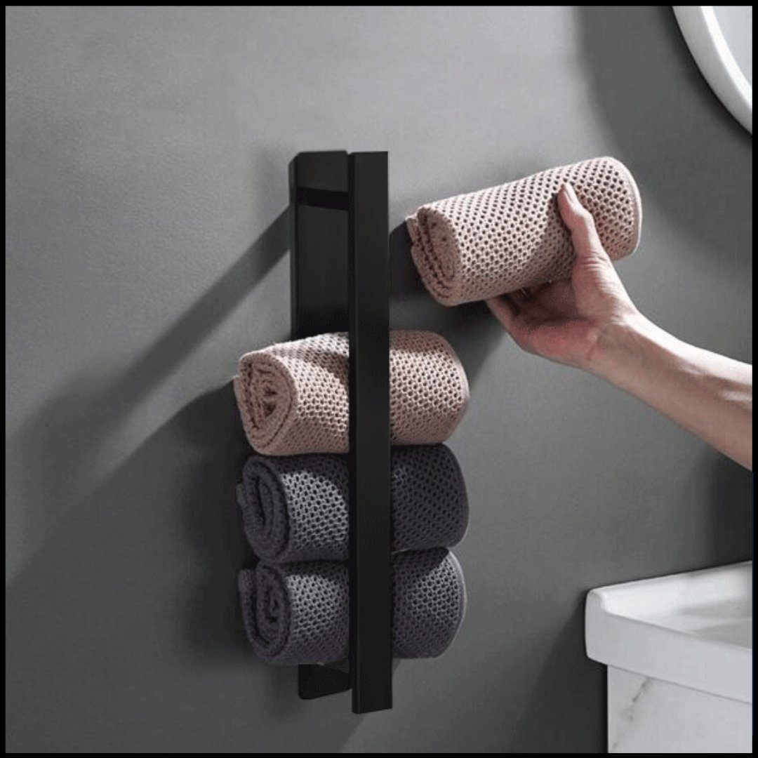Novabad Handtuchhalter ohne Bohren 40cm Edelstahl, Gästehandtuchhalterung  zum Kleben fürs Bad, Handtuchständer schwarz, Handtuchhalter Wand,  Handtuchhaken, Wandhaken