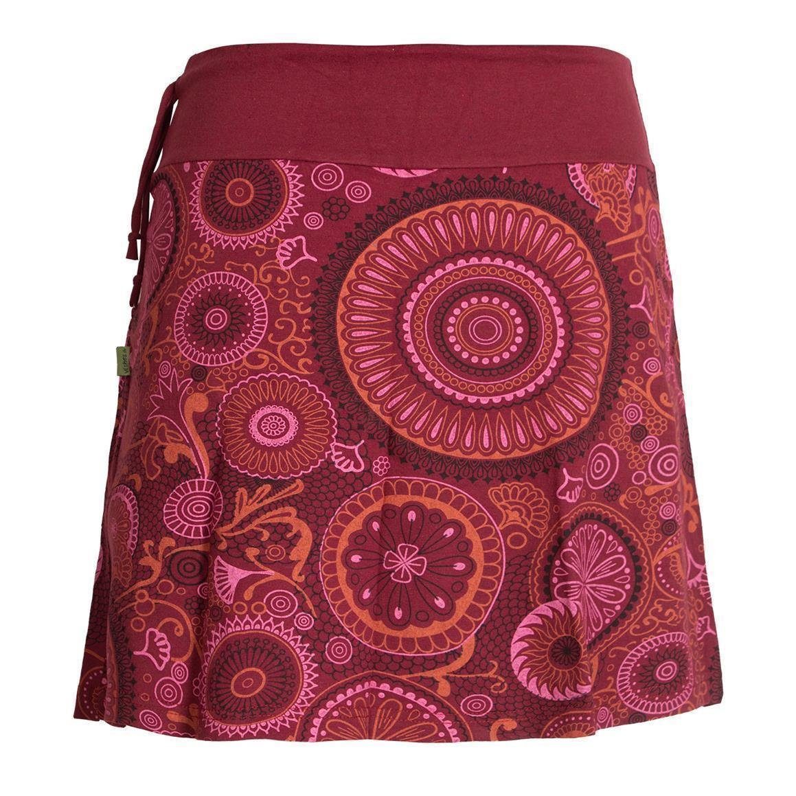 Vishes Minirock Rock bunt mit Mandalas und Blumen bedruckt Cacheur, Ethno, Goa, Hippie Style