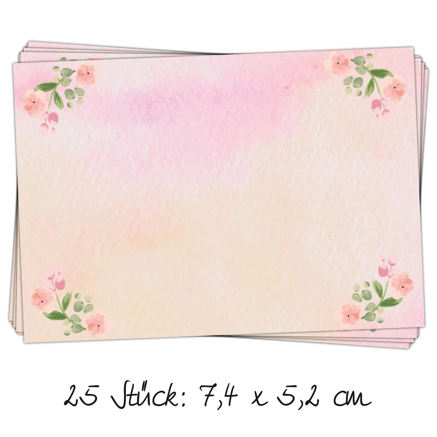 Logbuch-Verlag Aufkleber 25 kleine Aufkleber rechteckig 7,4 x 5,2 cm Namensaufkleber rosa pink