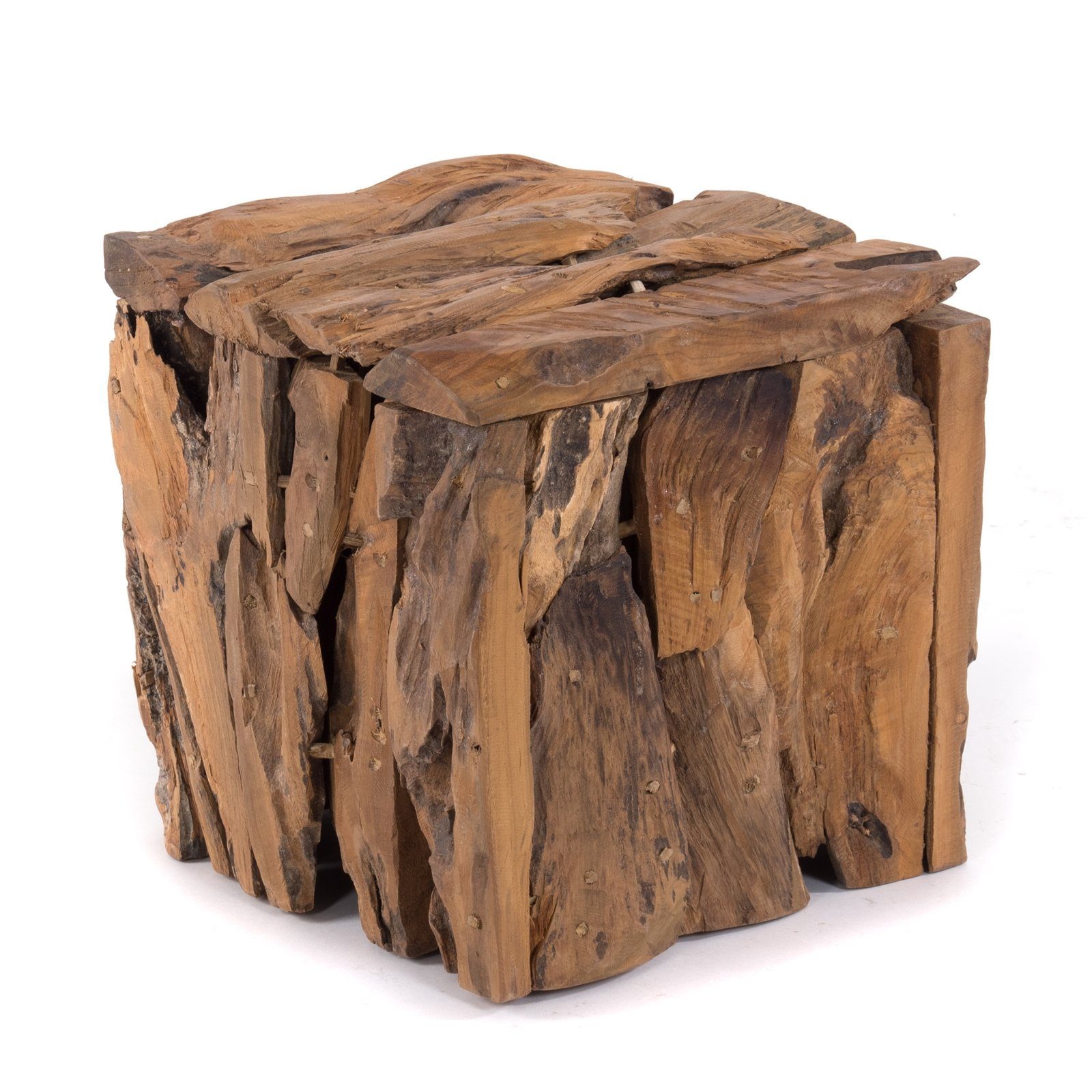 DESIGN DELIGHTS Hocker SITZBOX "TEAK 30", 30x30x30 cm, Teakholz, Sitzhocker