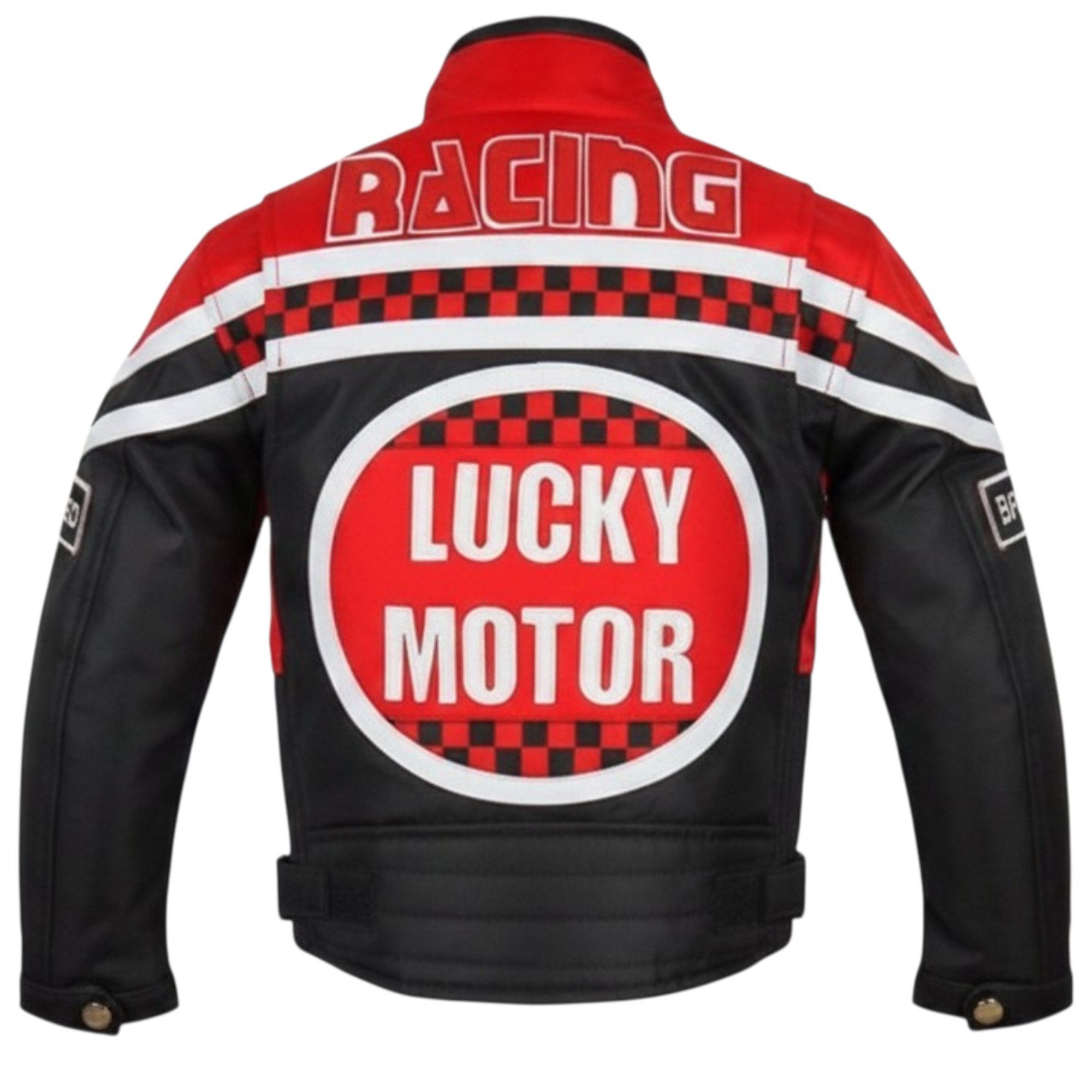 MDM Motorradjacke Kinder Motorradjacke Racing Stil mit Protektoren (Kinder Motorradjacke im Racing Stil mit Protektoren) Kinder Motorradjacke im Racing Stil, 500D Textil