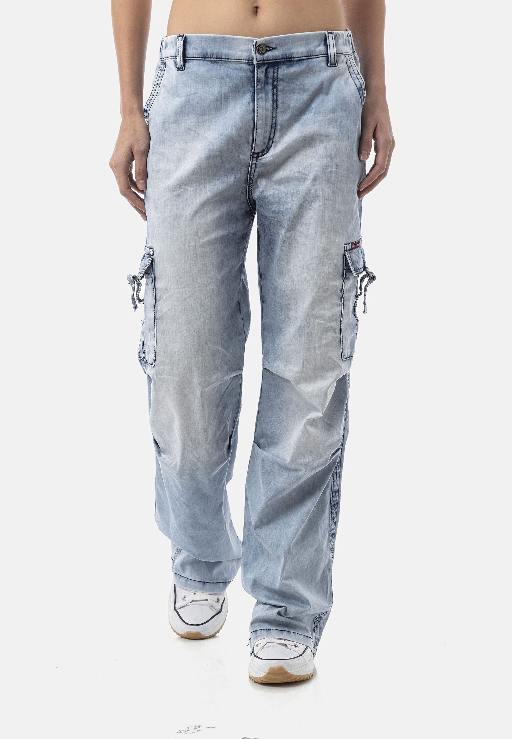 Cipo & Baxx Relax-fit-Jeans WD544 Baggy leichte Sommerjeans