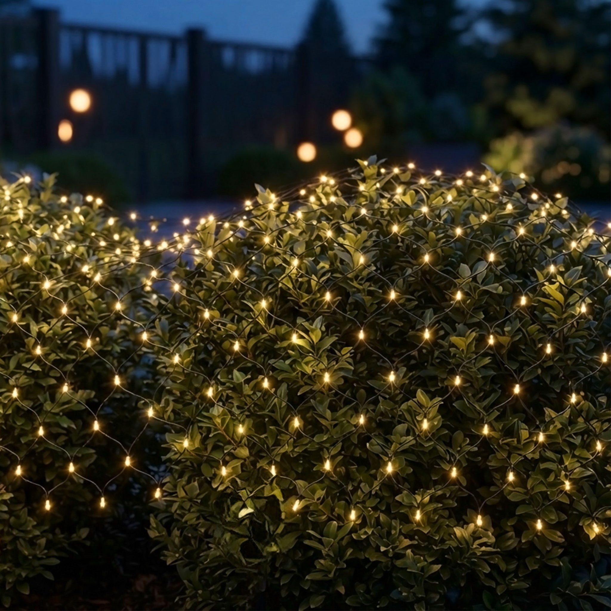 Spetebo LED-Lichternetz LED Lichternetz mit 160 LED warm weiß, 160-flammig, mit Netzstecker - Garten Deko Lichtervorhang