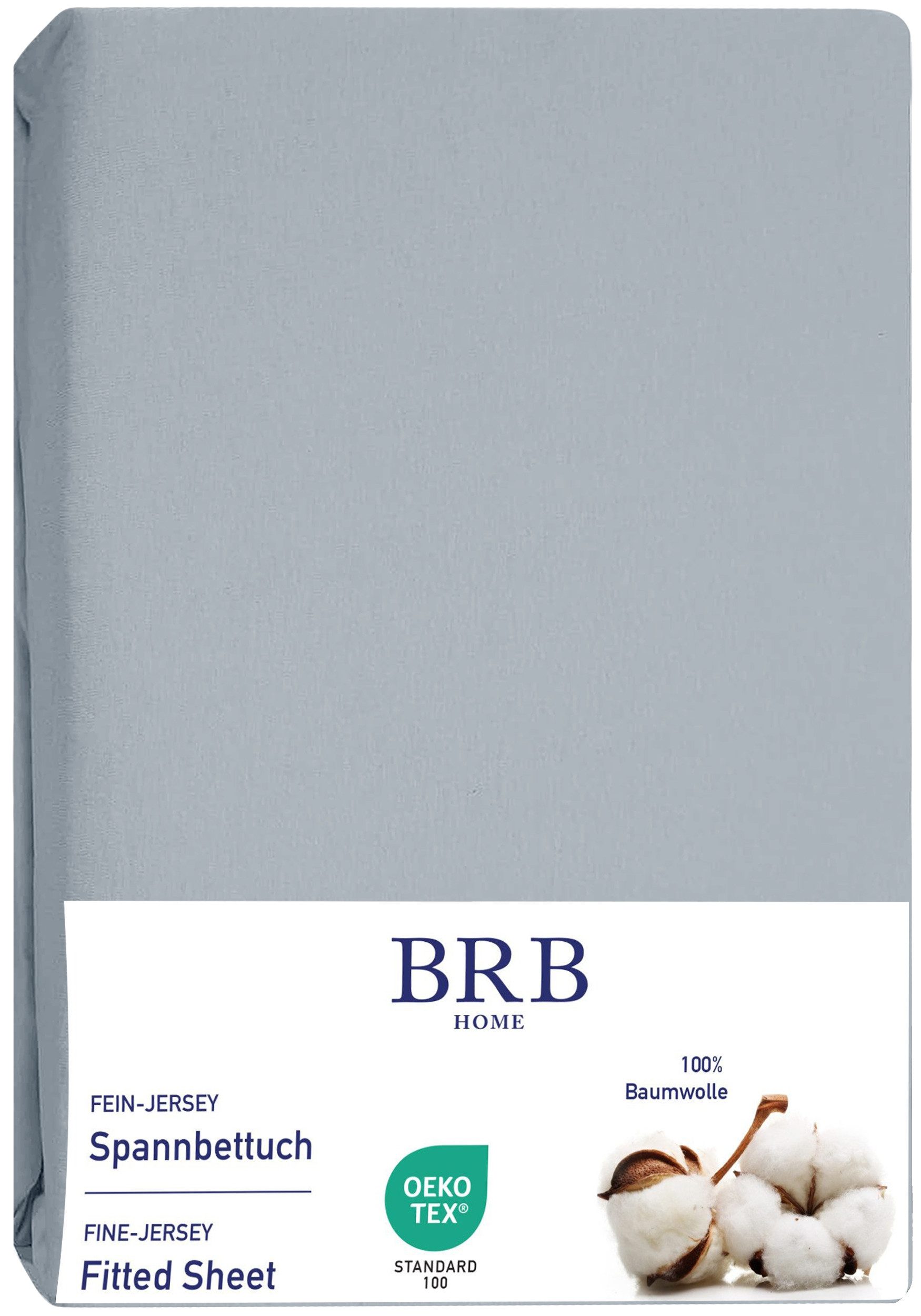 BRB HOME Spannbettlaken Spannbettuch Jersey Baumwolle Bettlaken Betttuch Mo günstig online kaufen