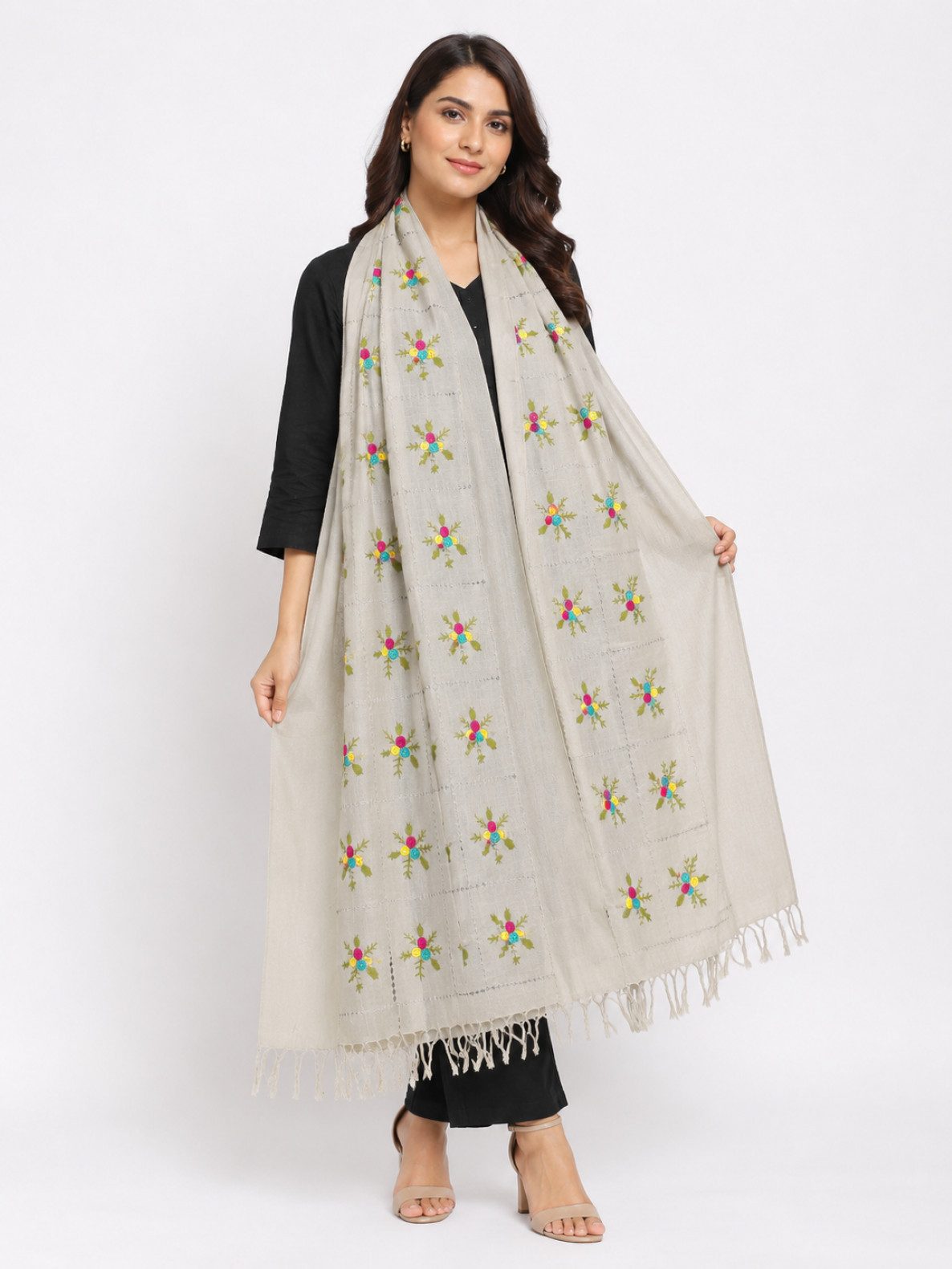 PfauGermany Wollschal Himalayan Premium Quality XXXL Exclusive Embroidery Wool Schals