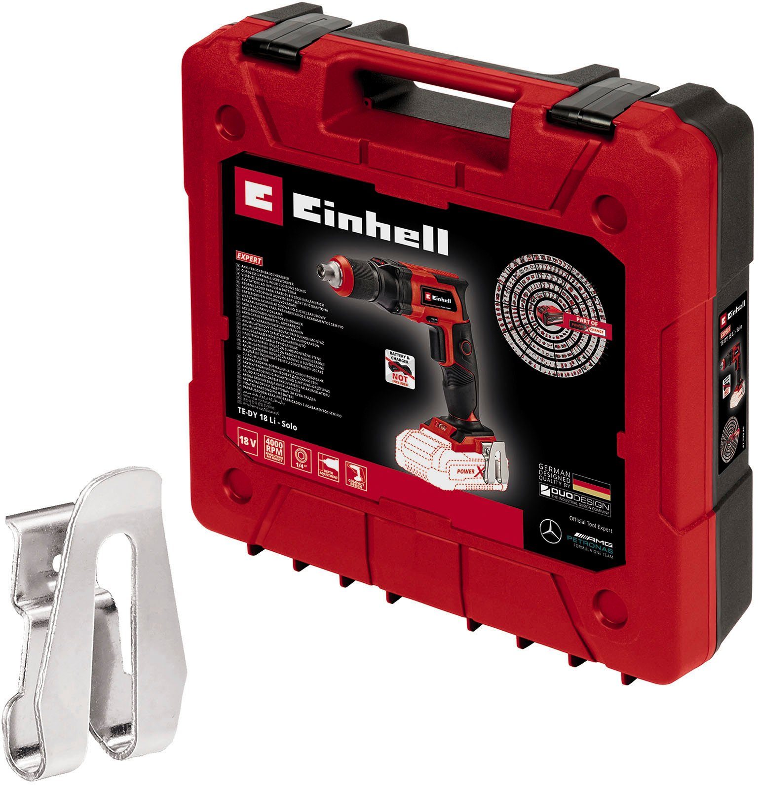 Einhell Akku-Trockenbauschrauber TE-DY 18 Li-Solo, 4000 U/min, Power X-Change, ohne Akku und Ladegerät, inkl. Koffer
