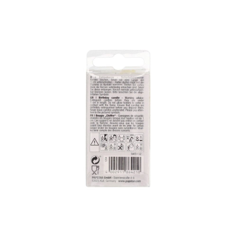PAPSTAR Geburtstagskerze Zahlenkerze, Mini 6,8 cm gelb "1"