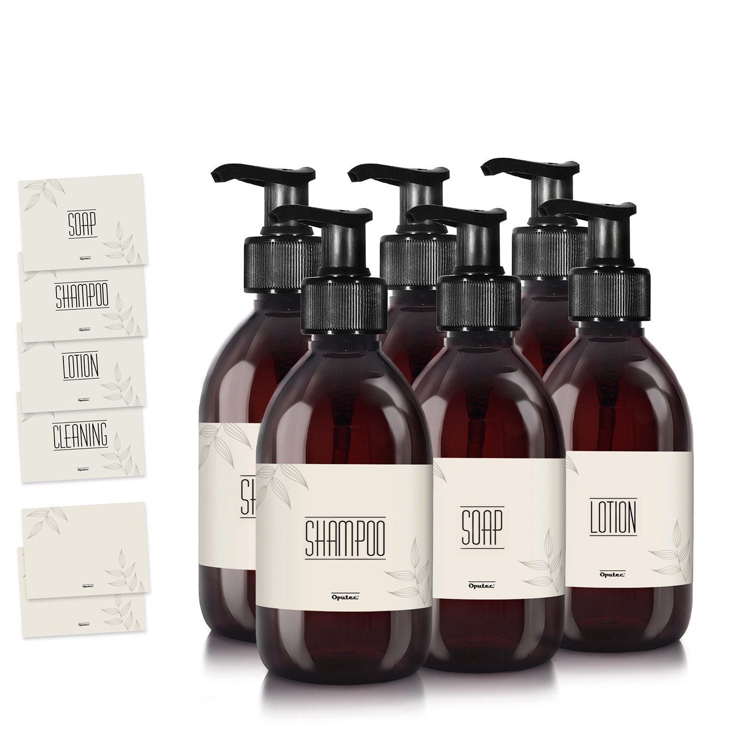 Oputec Seifenspender 6 x 300ml Seifenspender aus Kunststoff braun zum Befül günstig online kaufen