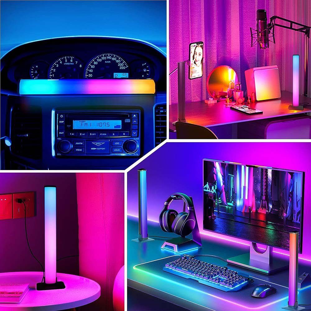 RGB, LED Zimmer Stripe App und TV Smart, PC Rosnek Fernbedienung, Deko für Gaming