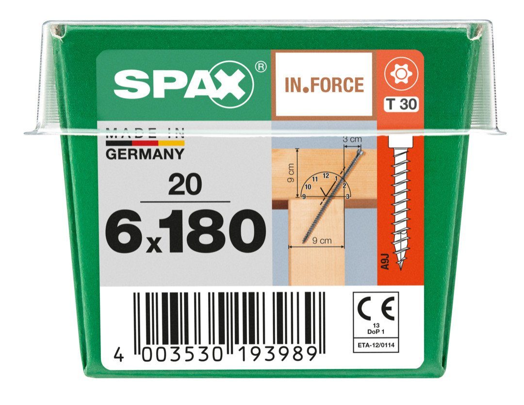 SPAX Holzbauschraube Spax Holzbauschrauben 6.0 x 180 mm TX 30 - 20 Stk.