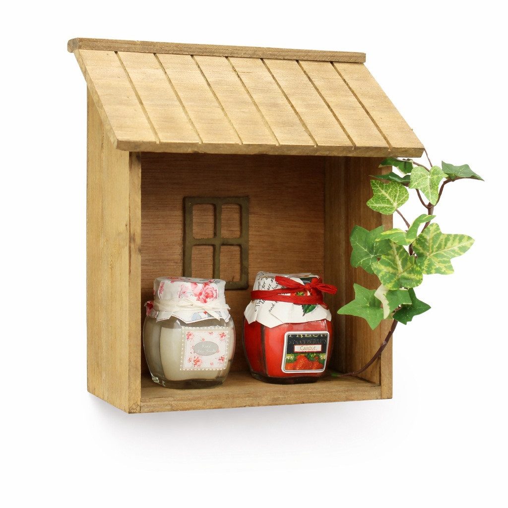 DanDiBo Wandregal 14B215 Setzkasten shabby H-22 cm Sammlervitrine Küchenregal, Regal zum aufhängen