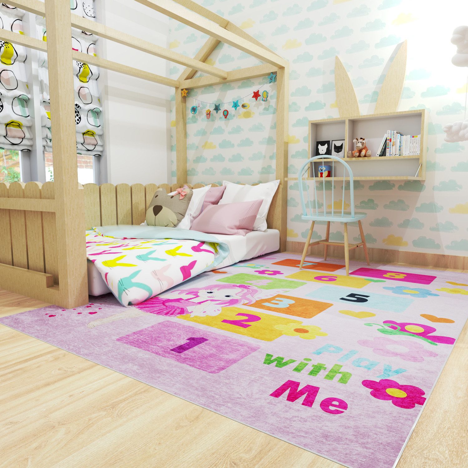 Mazovia Kinderteppich Kinderteppich Hüpfspiel Kinderzimmer, 80 günstig online kaufen