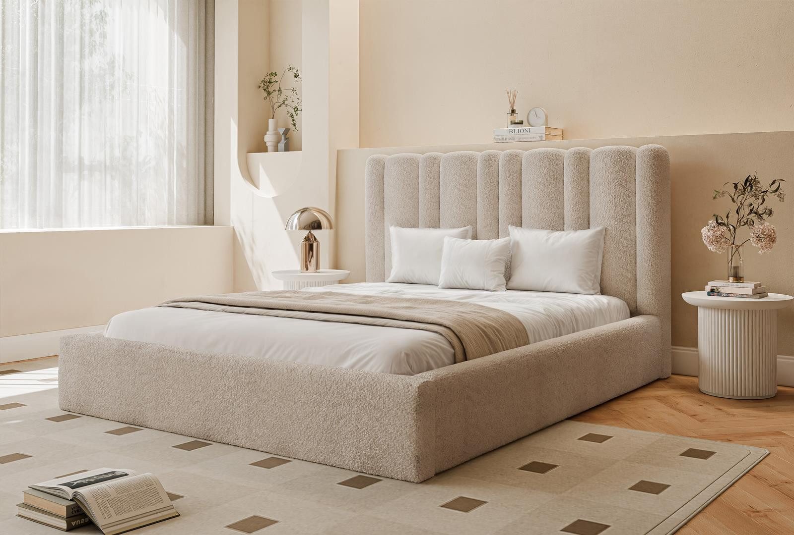 Compleo Polsterbett Designerbett CLOUDY, Trendiges Schlafbett ...