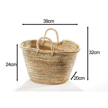 Kobolo Shopper Palmtasche Strandtasche Tasche mit Sisalhenkeln