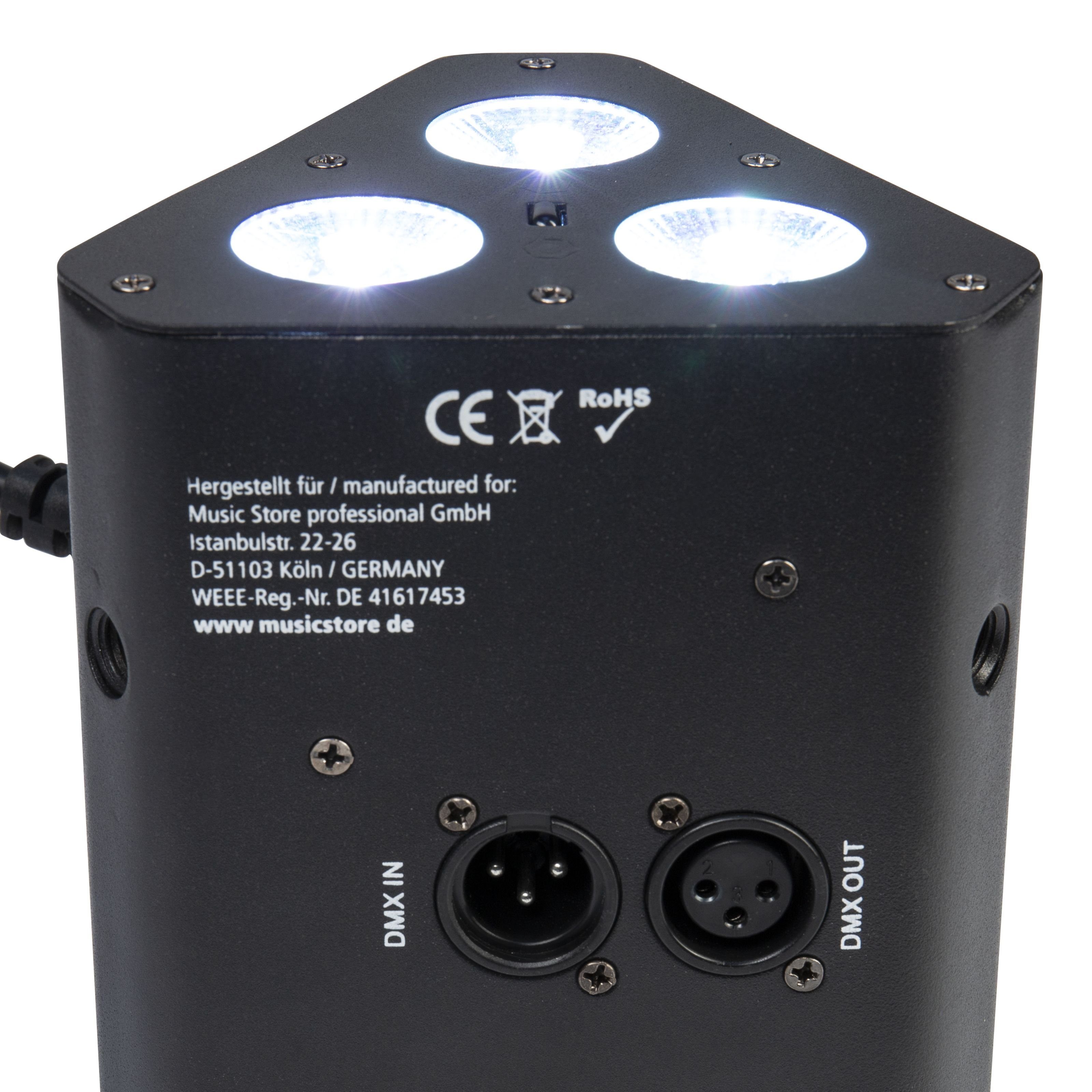 lightmaXX LED Battery Akkubetriebener Light - Mobile Nano RGBW + Discolicht, Truss 3x MKII 4W LE