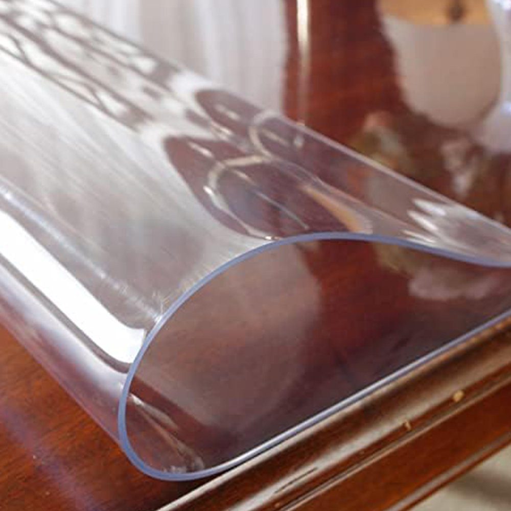 x FELIXLEO Tischdecke Transparente 2mm Tischdecke 100cm, Dick 50 Schutztischdecke Glasklar