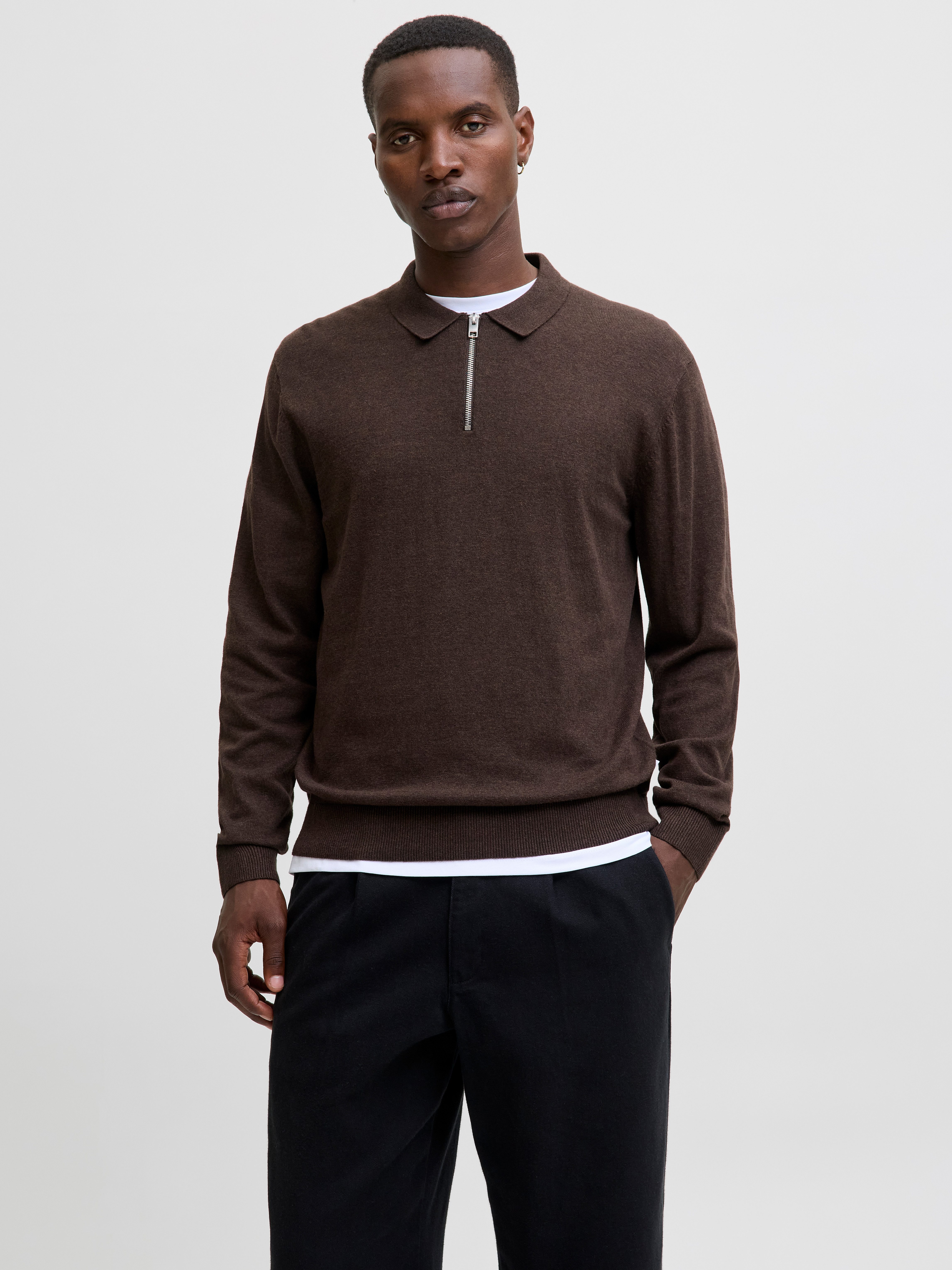 Jack & Jones Polokragenpullover JJEEMIL KNIT POLO HALF ZIP LS NOOS mit Polo günstig online kaufen