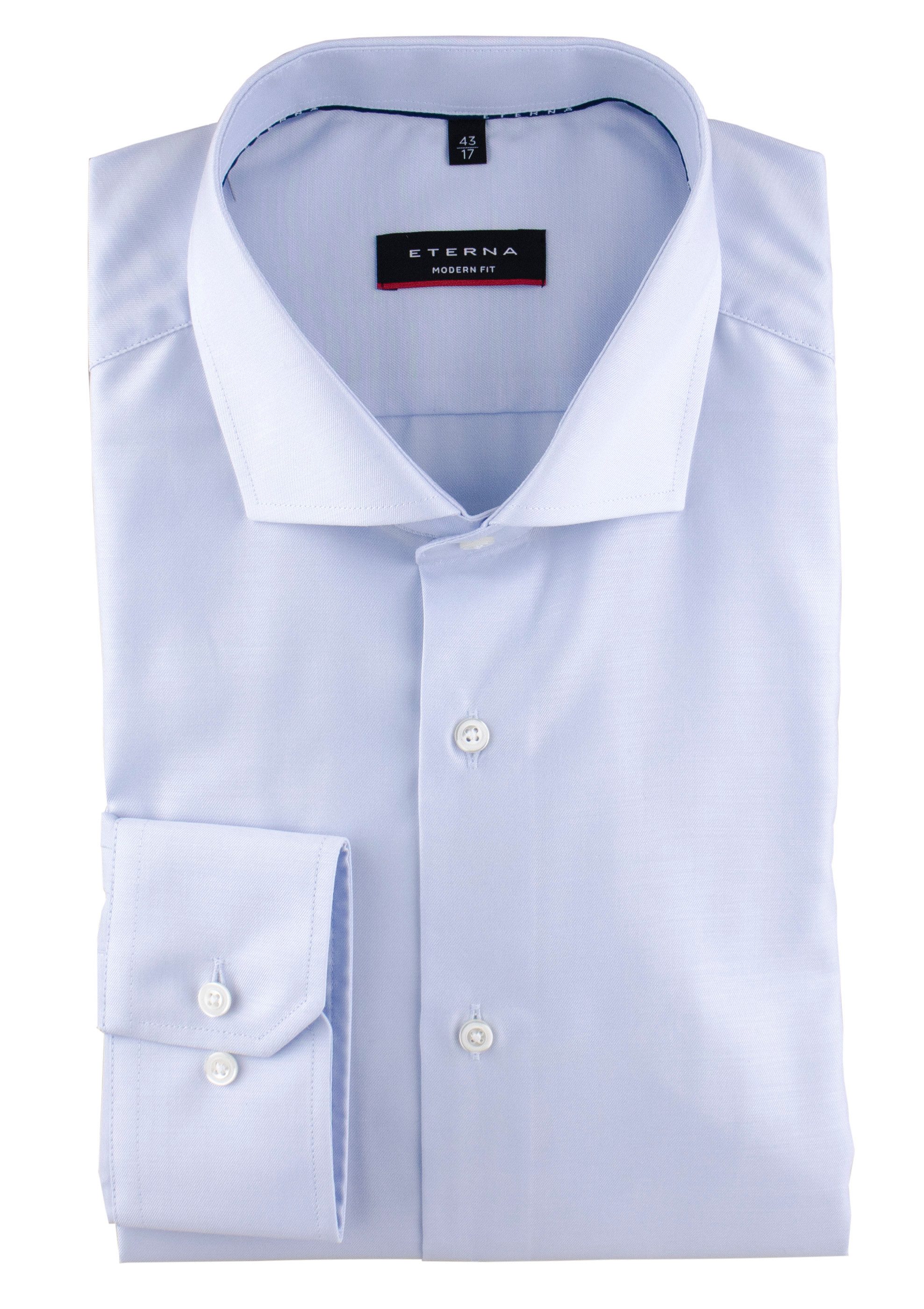 Eterna Klassische Bluse ETERNA MODERN FIT Langarm Hemd hellblau 3340-10-X17V - Cool Fit