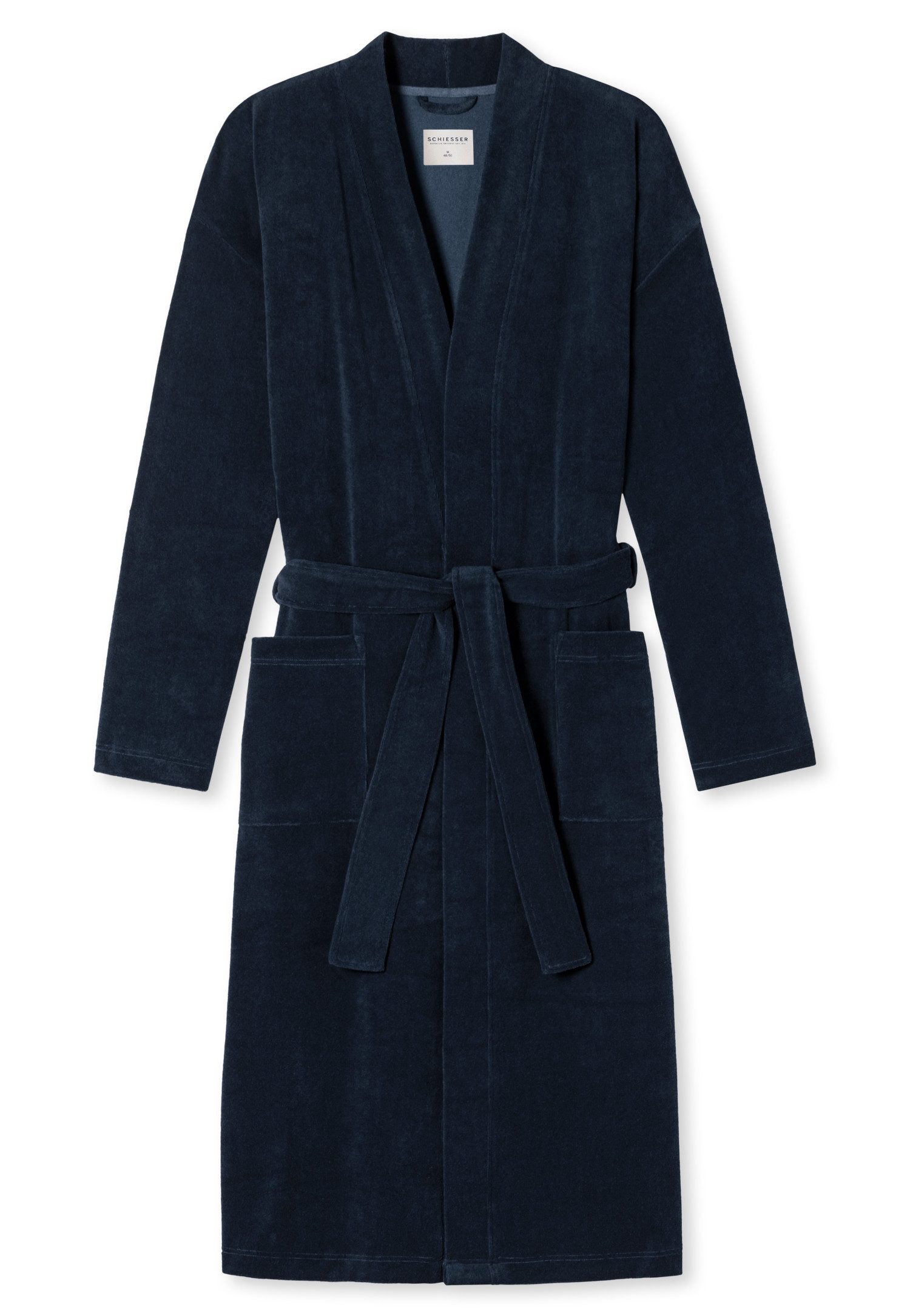Schiesser Herrenbademantel Feather Terry, Langform, Baumwoll-Mix, Schalkrag günstig online kaufen