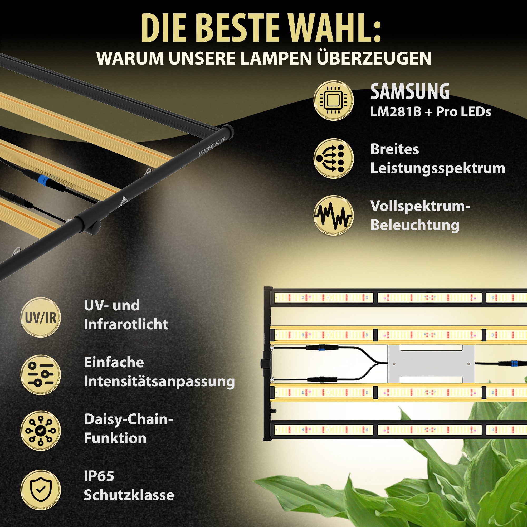 THE HOOKAH Pflanzenlampe SAMSUNG GrowLampe Lampe LED Light Vollspektrum UV+ günstig online kaufen